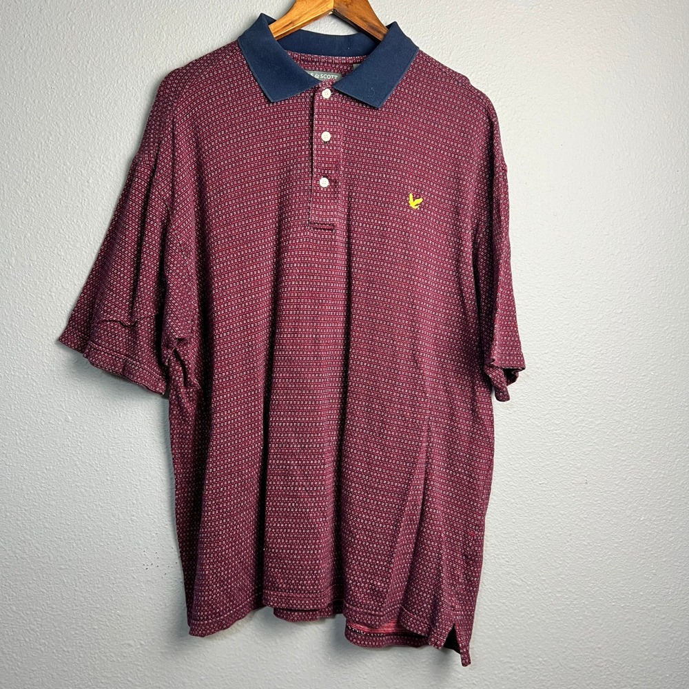 Lyle & Scott Mercerized Cotton Poloโ Shirt Geometric Print Golf Casual SH/SL XL